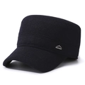 Berretto invernale da uomo blu navy con paraorecchie e stemma sportivo - Regolabile / Blu navy