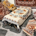 Bohemian geometric woven blanket with fringe for camping or sofa decoration - XT07-10 Geometric Totem / 130x160cm