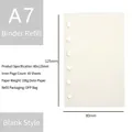 Ricariche di carta A7 a 6 fori per quaderno con 45 fogli di carta bianca da 100g - A7 bianco 45 fogli