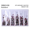 Mixed size rainbow flatback nail art rhinestones set in 6 sizes about 1440pcs pack - Mixed Sizes SS4-SS16 Around 1440 Pieces / Multicolor