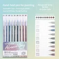 9-color advanced grey morandi gel pen set for drawing and journaling on grid paper - Advanced Grey 9-Color Set