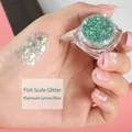 Mermaid blue-green fish scale glitter gel in round pot for stage makeup - Single Jar / Mermaid Green Blue