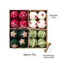 16er-Set 3cm Wollfilzkugeln mit rot-grünen Weihnachtsmustern für DIY-Dekorationen - Rote Grüne Und Weiße Serie/47 G
