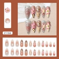 Ocean-themed press-on nails with 3D starfish, pearls and shell art in long almond shape - Island Diary (Glue Included)