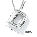Dettaglio delle dimensioni della collana con ciondolo a lettera D palloncino argento - Lettera D (N01068-D)