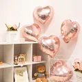 Set of 50 rose gold heart balloons 18 inch with ribbons for romantic party decoration - 18 Inch Rose Gold Heart (50PCS)