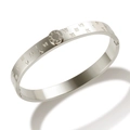 Silver stainless steel bangle with engraved Roman numerals and decorative rotating ring - Steel Color Roman Numeral Bangle