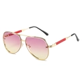 Occhiali da sole aviatore con montatura in metallo oro e lenti sfumate rosa giallo - Montatura Oro Lenti Rosa Giallo