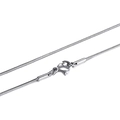 Classic 1.5mm silver round snake bone chain necklace with high polish lobster clasp - 1.5mm*55cm / Silver
