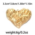 Irregular hammered 18K gold plated stainless steel heart pendant, 3.3cm width - Gold Streamlined Heart