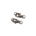 Close-up of antique bronze lobster clasps and jump rings for DIY jewelry making - Antique Bronze
