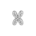 Silver flower zircon charm with pavé clear stones for DIY jewelry making and bracelets - Letter X / Silver