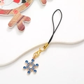 Christmas phone charm with blue enamel snowflake pendant and gold lobster clasp - Snowflake No.5 / Gold
