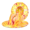 Levendige fedora hoed met geel en roze waterverf tie-dye patroon voor heren en dames - M(56-58cm) / Geel Oranje Roze Tie-Dye (4#)