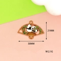 Detailed view of panda fan charm with 30mm x 21mm dimensions and 2.1g weight spec - Double Panda Fan