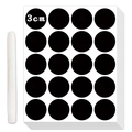 Waterproof chalkboard labels with white marker pen for kitchen glass jars and bottles - Style G (3cm Round/With Pen)