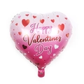 Palloncino in alluminio rosa a cuore Happy Valentine's Day con piccoli cuori rossi - Stile Cuore Sfumato Rosa