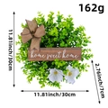 Corona de eucalipto con flores blancas y cartel de madera Home Sweet Home de 30cm - 30CM Mini
