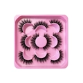 Dramatic 7 pairs of voluminous false eyelashes set in a professional pink plastic tray - LZ-EZ5 (7 Pairs)