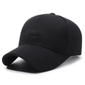 Classic black baseball cap with Sunrise Sunset embroidery in 6-panel breathable cotton - Adjustable / Black with Black Embroidery