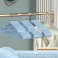 Blue non-slip PVC coated clothes hanger 40cm with trace-free wide shoulder design - 40CM / Anti-slip Thickened / Water Cloud Blue