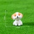 Miniature white and orange resin puppy figurine for micro landscape decor, 2.5cm size - 6# Puppy