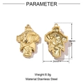 Polished golden eagle pendant details showing 36x24mm dimensions and stainless steel material - Gold Eagle Head-VG510