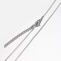 Silver stainless steel snake bone chain with lobster clasp and adjustable extension link - Round Snake Chain / Steel
