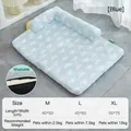 Blue cloud pattern ice silk cooling pet bed with removable cover and size chart - M (40x50cm) / Cloud Blue - Double Bolster