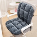 Thickened grey heated chair cushion with quilted plush fabric for office lumbar support - Checkered Dark Grey