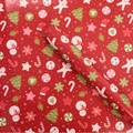 Christmas wrapping paper with red background, white snowmen, and green trees - 75*52CM / Red