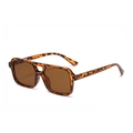 Lunettes de soleil rétro carrées surdimensionnées avec monture léopard écaille et verres bruns - Monture Léopard Verres Thé C3