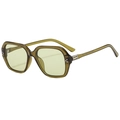 Modische quadratische Oversized-Sonnenbrille in olivgrünem Harz mit UV-Schutz - Olivgrün
