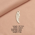 Ciondolo ad ala in acciaio inossidabile argento per gioielli fai da te 18,7x5,6mm - Ala (Lucidatura a Doppio Lato)