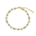 Prachtige vergulde S925 zilveren armband met geometrische kristallen in vele vormen - Goud (16.5+5CM 8.8g)