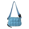 Quilted blue fanny pack in down jacket style with adjustable nylon crossbody strap - 22*6*16 / Sky Blue