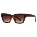 Gafas de sol modernas ojo de gato en carey con lentes degradadas marrones para mujer chic - C3 Carey Té