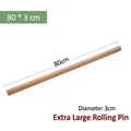 80cm extra large solid wood rolling pin with 3cm diameter for professional baking - Extra Large Rolling Pin / 80*3cm