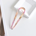 Horquilla de acetato minimalista en forma de U con elegante patrón jaspeado rosa amarillo violeta - Mármol Rosa Amarillo Púrpura