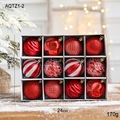Set di 12 palline di Natale rosse da 6cm con texture glitterate e opache per l'albero - Rosso