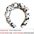 Leopard print plush headband for skincare, size 17x18x4cm, lightweight 50g soft accessory - 7# Flannel Yellow Spotted Leopard Headband