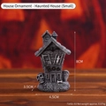 Halloween skull resin figurine with BOO and RIP motifs in antique dark grey finish - Haunted House (Small)