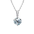 Elegant S925 sterling silver necklace with a classic round cut moissanite solitaire pendant - 1 Carat Pendant Only (Without Chain)