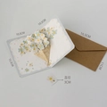 3D Pop-up greeting card set with blue and yellow flower bouquet and kraft envelope - HK8015-Style F