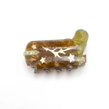 Brown amber western cowboy boot hair claw clip with white star patterns and acrylic texture - Army Green Cowboy Boot