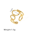 18k gold plated stainless steel open ring with minimalist geometric hollow circles design - Circular Hollow Link Style (HF-J1414)