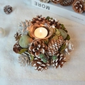 Vintage rose pinecone candle holder with frosted berries and warm white tea light - Green Fruit Pine Cone Single Cup 18*9cm