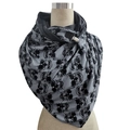 Grey skull print scarf with fleece lining and metal buckle for adjustable styling - 54-Grey Skull Head