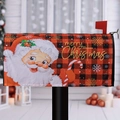Briefkastenabdeckung mit Weihnachtsmann-Motiv und rotem Karo-Muster für Weihnachten - Weihnachtsmann (Stil D)