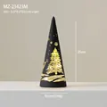 Matte black cone Christmas lamp with warm LED light and reindeer cutout patterns - MZ-23423M Large Black
